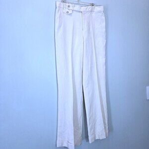 NWOT Ralph Lauren Black Label Off White Cuffed Silk Pants Size 6